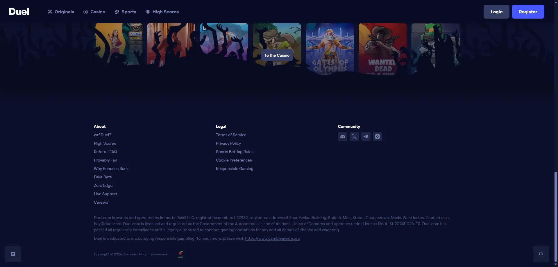 Duel Casino Live-Casino Anbieter und Spielprovider Übersicht